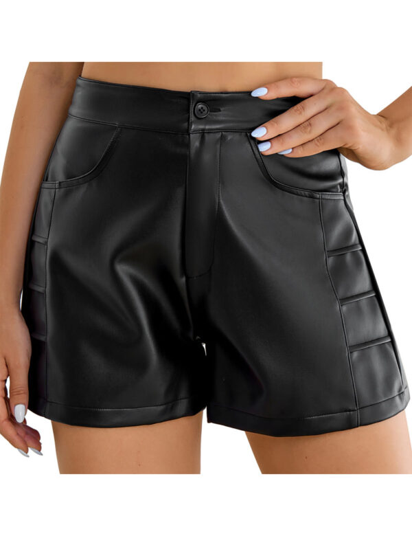 leather paperbag shorts