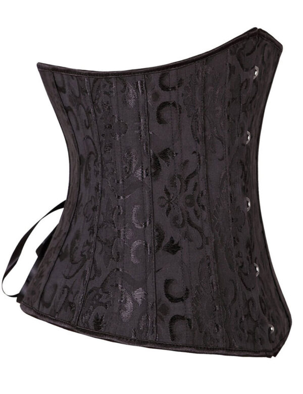 Everbellus Womens 24 Spiral Steel Boned Satin Underbust Waist Training Brocade Corset B5