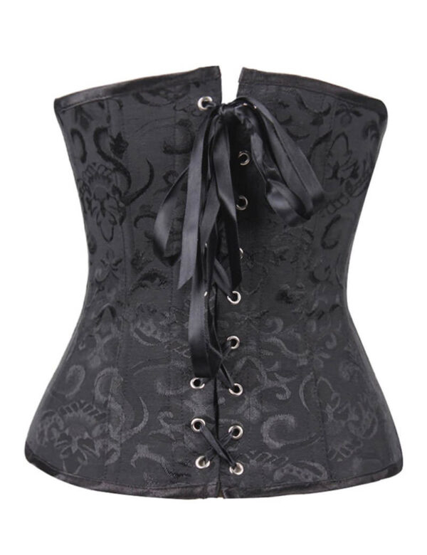 Everbellus Womens 24 Spiral Steel Boned Satin Underbust Waist Training Brocade Corset B6