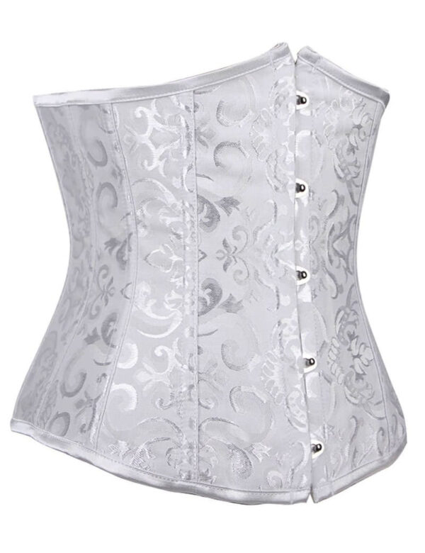 Everbellus Womens 24 Spiral Steel Boned Satin Underbust Waist Training Brocade Corset W5