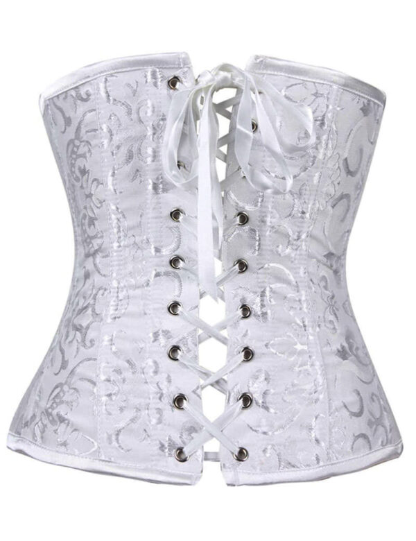 Everbellus Womens 24 Spiral Steel Boned Satin Underbust Waist Training Brocade Corset W6