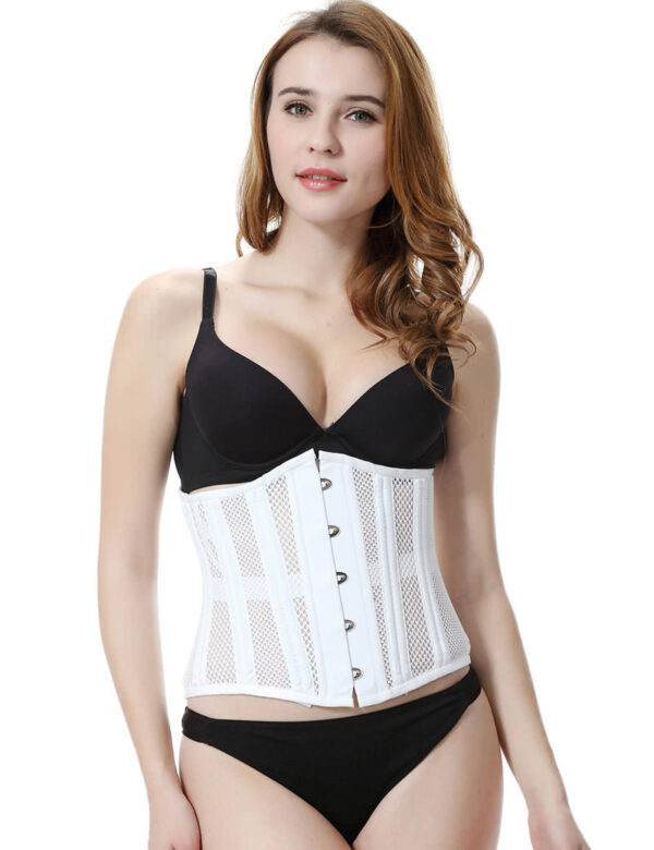 Everbellus Double Steel Boned Breathable Corset Heavy Duty Waist Training Shaper W1